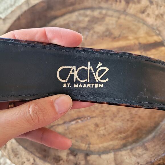 Vtg Faux Croc Embossed Belt Cache St. Maarten Sz S - Picture 4 of 5